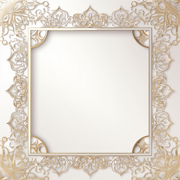 Photo luxury islamic arabic ornate golden mirror frame floral and geometric patterns