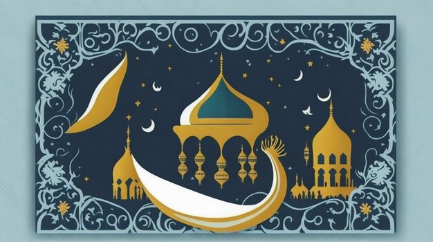 Luxury islamic background with eid mubarok ramadan background