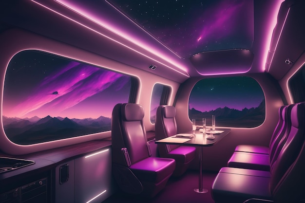 Luxury jet interior Ai Modern business airline