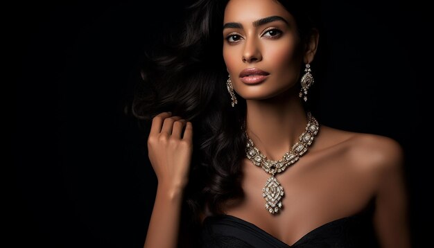 Luxury jewelry brand advertisement with woman model shooting