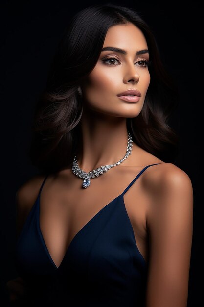 Luxury jewelry brand advertisement with woman model shooting