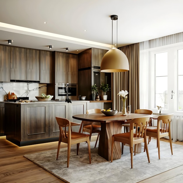 Photo luxury kitchen interior in white tone