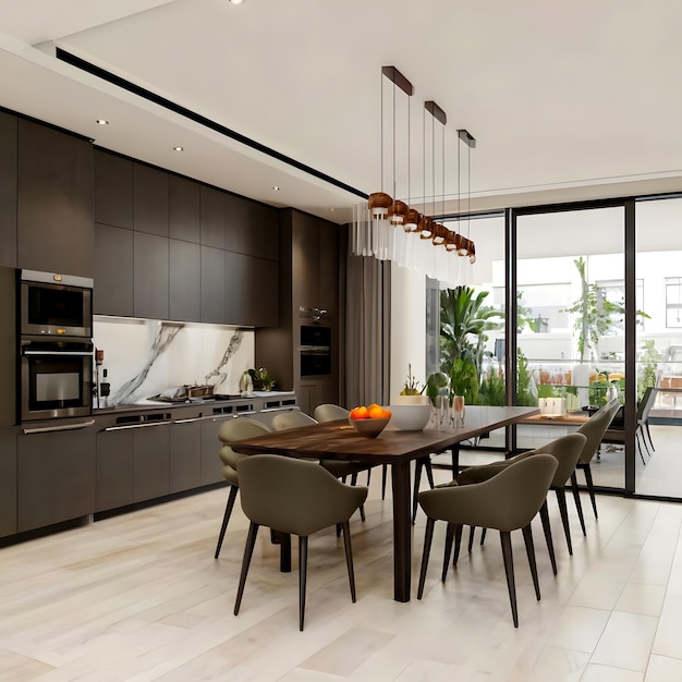 Photo luxury kitchen interior in white tone