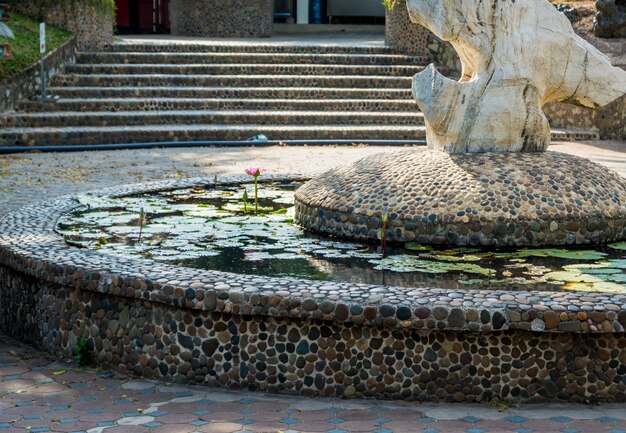 Foto architettura del paesaggio di lusso del giardino tropicale.