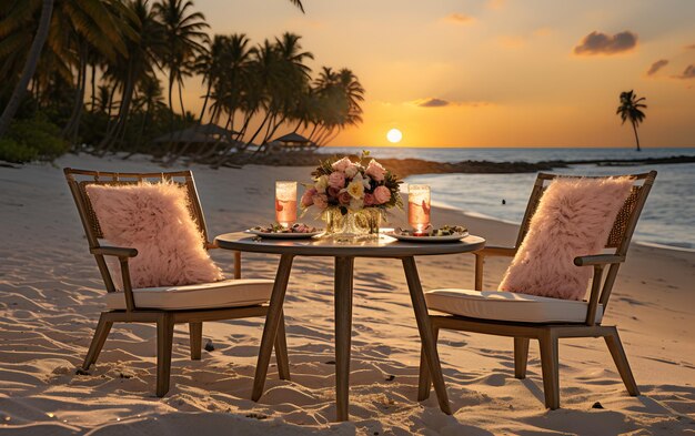 Luxury launch table beautiful tropical sea