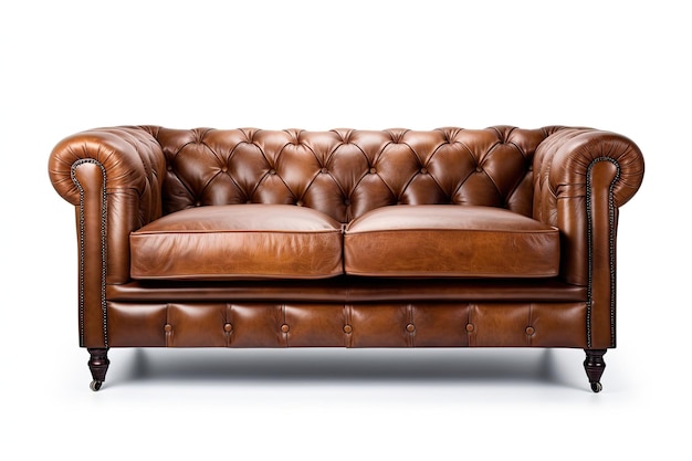 Luxury leather sofa Isolated on white background