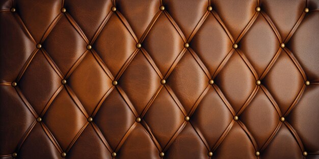 Photo luxury leather with rhombs grungy retro wall with metal buttons