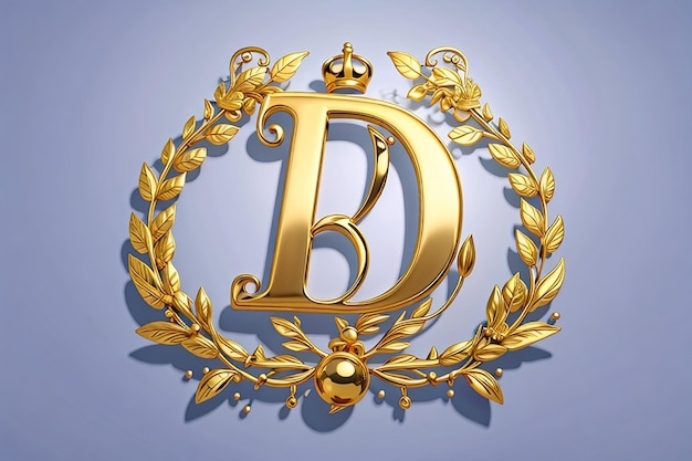 Luxury letter d logo royal gold star