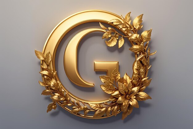 Photo luxury letter g logo royal gold star