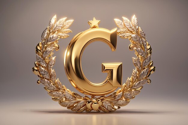 Luxury letter g logo royal gold star