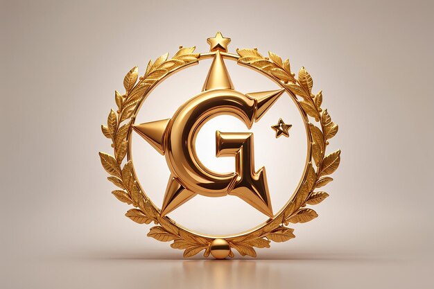 Luxury letter g logo royal gold star