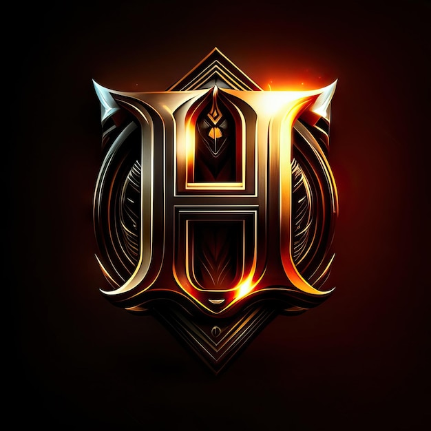 Photo luxury letter h logo in gold