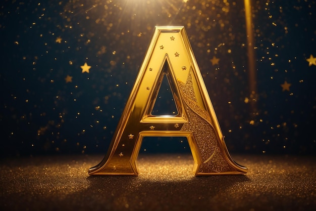 Luxury letter a logo royal gold star