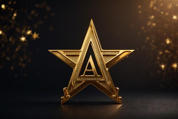 Luxury letter a logo royal gold star