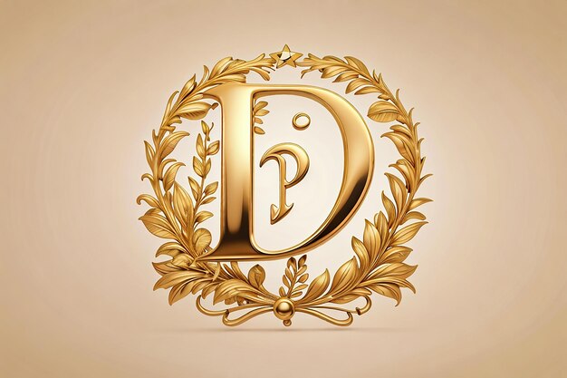 Luxury letter p logo royal gold star