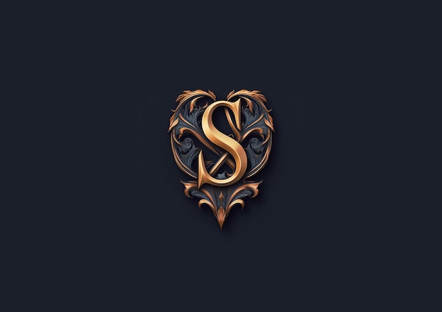 Foto illustrazione del logo della lettera s di lusso
