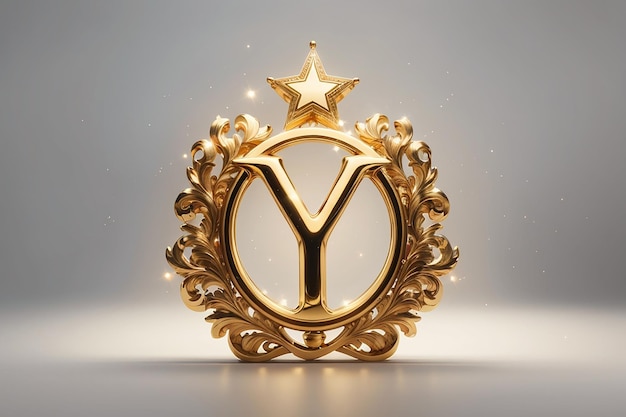 Luxury letter y logo royal gold star