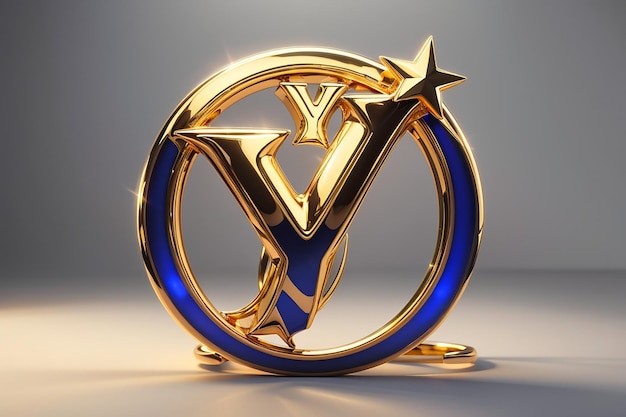 Luxury letter y logo royal gold star