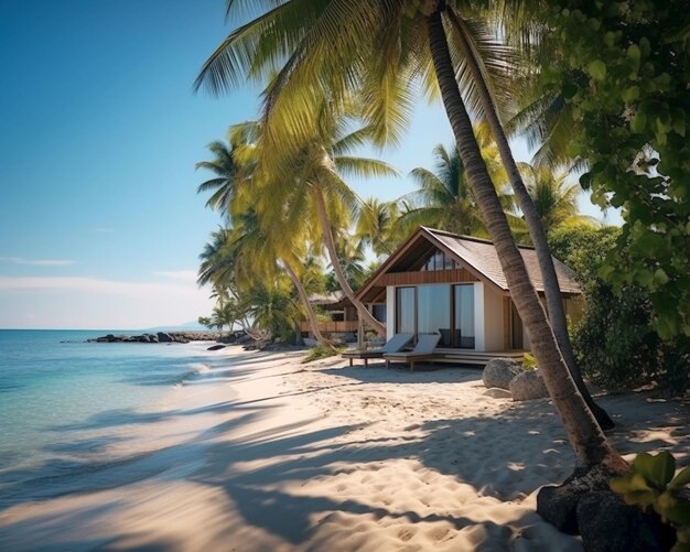 Luxury lifestyle hidden hut travel destination summer vacations beach in maldives huts