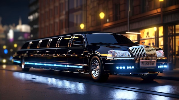 Photo luxury limousine for wedding transportation