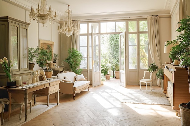 Luxury living room interior in classic style Furniture and window