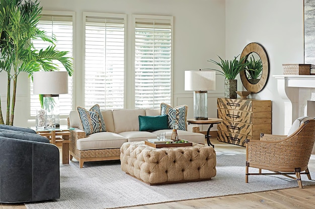Premium AI Image | Luxury living room interior with design furniture