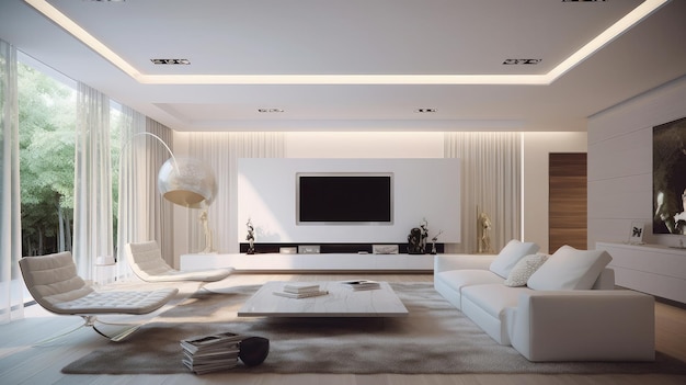 Luxury Living Room with modern decoration