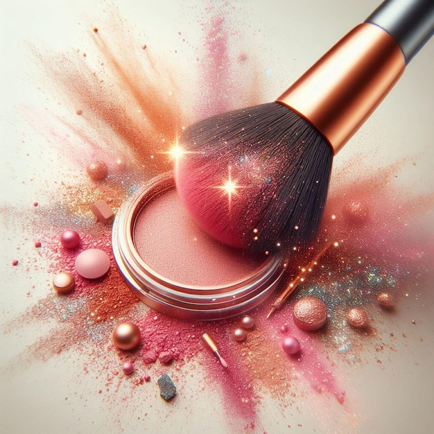 luxury makeup brush splash with mica powder