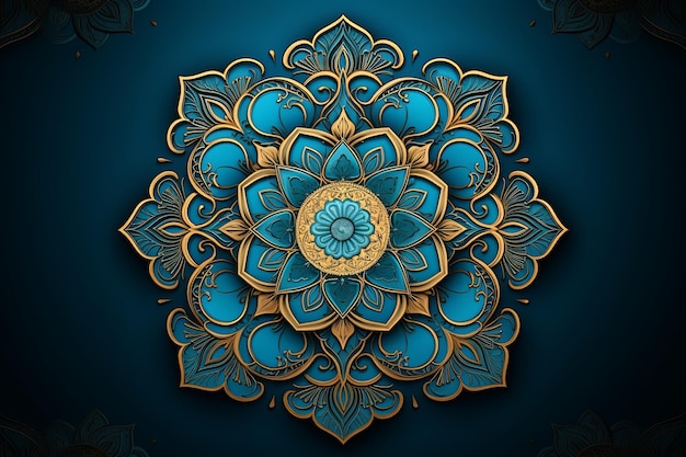 Photo luxury mandala background with golden arabic islamic arabesque pattern design background 3d rendering