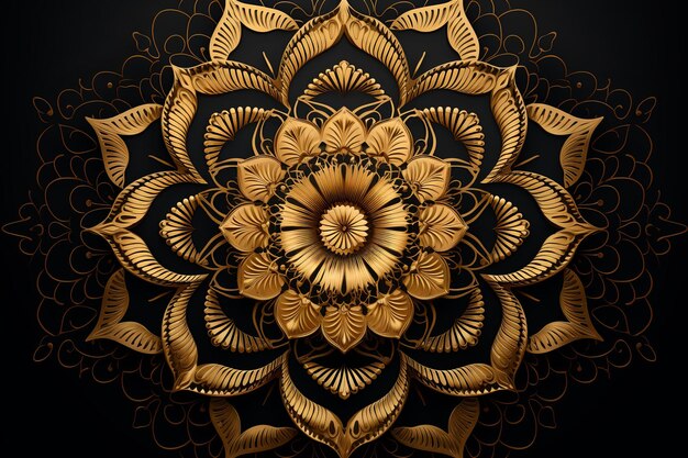 Luxury mandala background with golden Arabic Islamic arabesque pattern design background 3D rendering