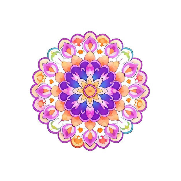 Luxury mandala background with white background arabesque colorful pattern generative ai