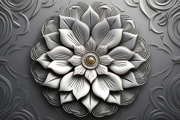 Luxury mandala design with silver color