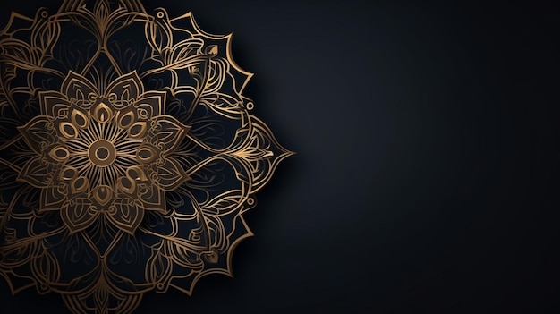 Foto mandala di lusso a disegno arabesco dorato in stile arabo islamico orientale in stile ramadan mandala decorativo
