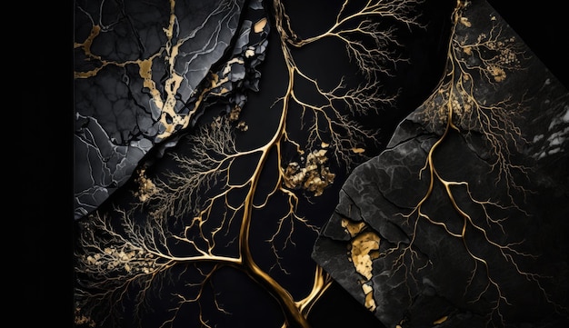 Luxury marble pattern goldveined or leafy marble pattern modern marble pattern Generative Ai