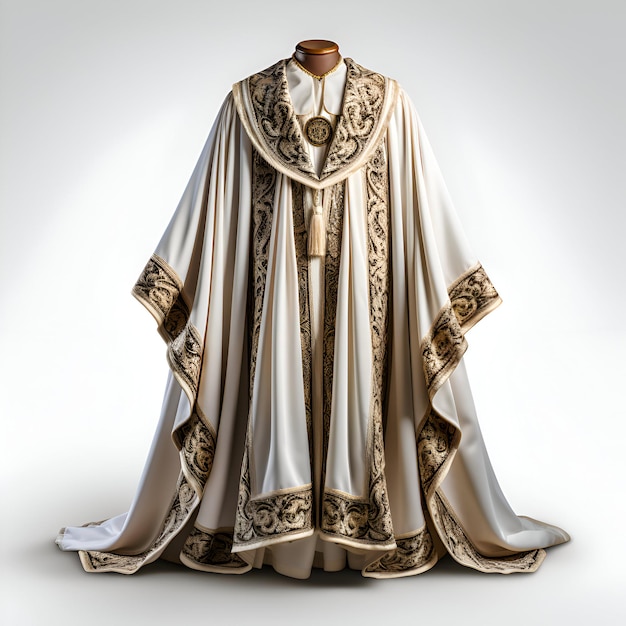 Luxury medieval dress on a mannequin 3d rendering