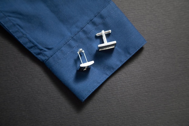 Luxury men cufflinks with a detail of shirt