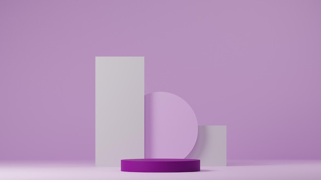 luxury minimal violet purple pedestal or podium mockup display, empty platform for product showcase