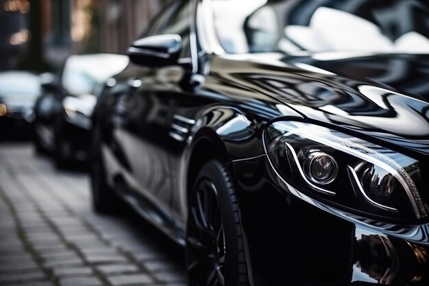 Luxury modern black car closeup Generative AI