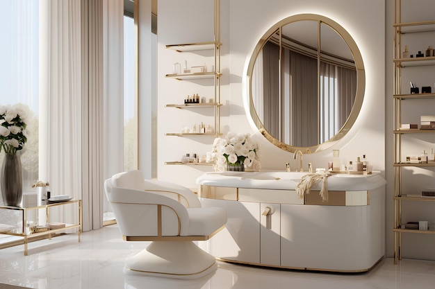 Luxury modern budoir for cosmetics in a modern room