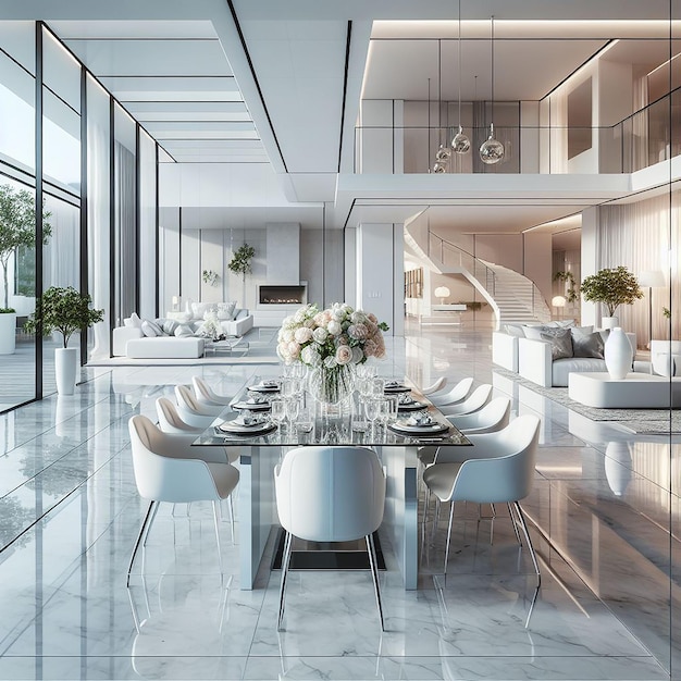 Luxury Modern Dining Room Living Room