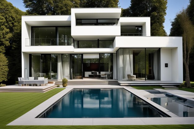 Luxury modern house in real estate sale or property