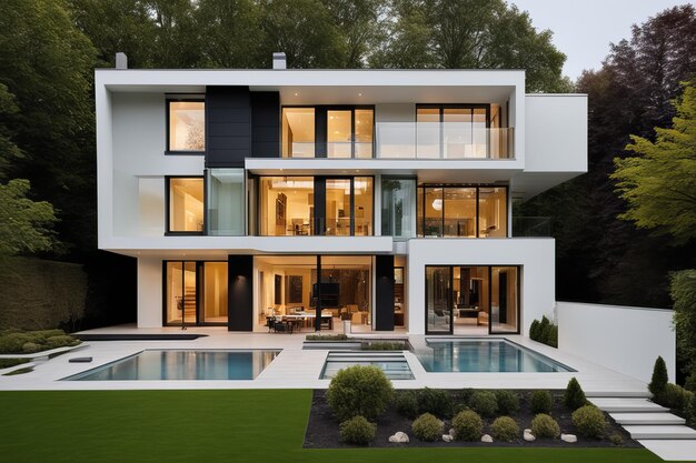 Luxury modern house in real estate sale or property