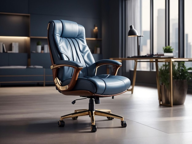 Luxury modern leather office chair comfortable and elegant generated by AI