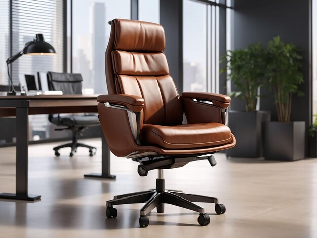 Photo luxury modern leather office chair comfortable and elegant generated by ai