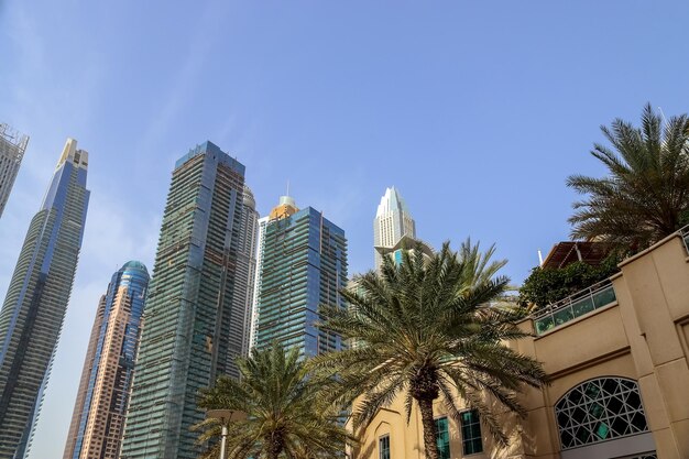 Luxury modern skyscrapers in the center of dubai city united arab emirates