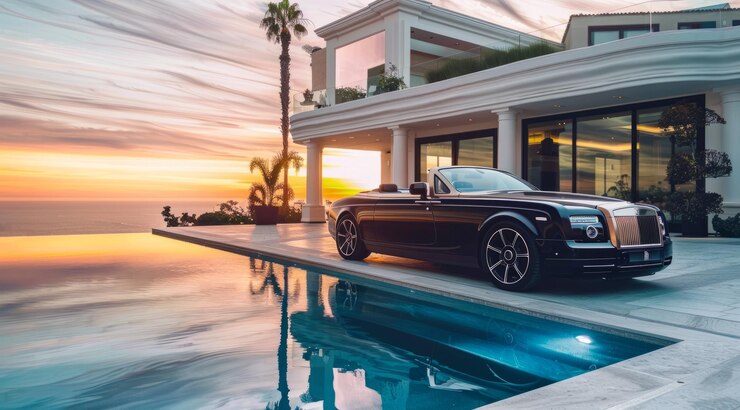 Photo luxury modern villa expensive lifestyle in a private modern house with luxurious architecture