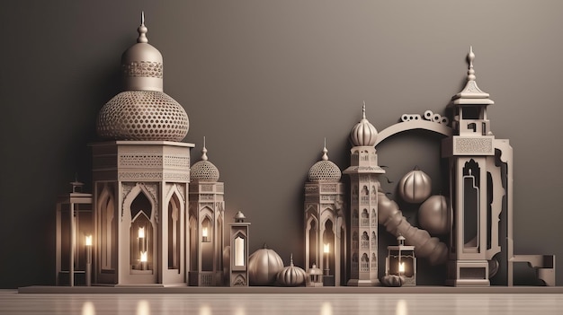 Luxury Monotone Design for Modern Islamic Holiday Banner