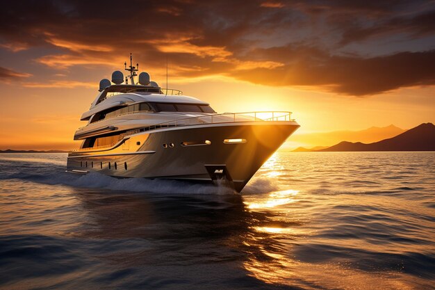 Luxury Motor Yacht on the Ocean