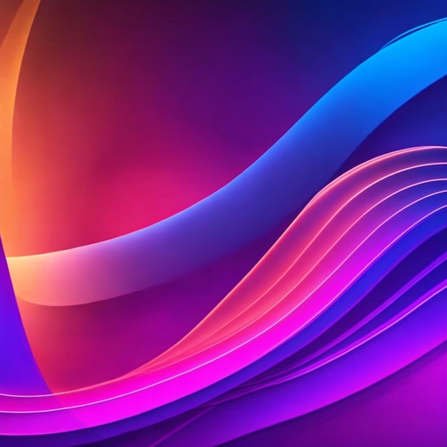 Luxury neon light blue purple abstract wavy motion background