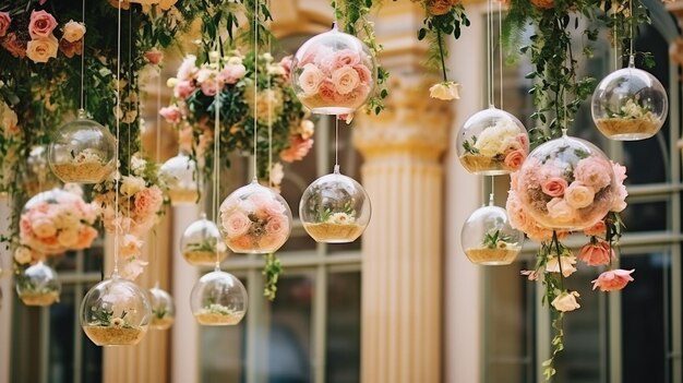 роскошные оригинальные свадебные цветочные украшения